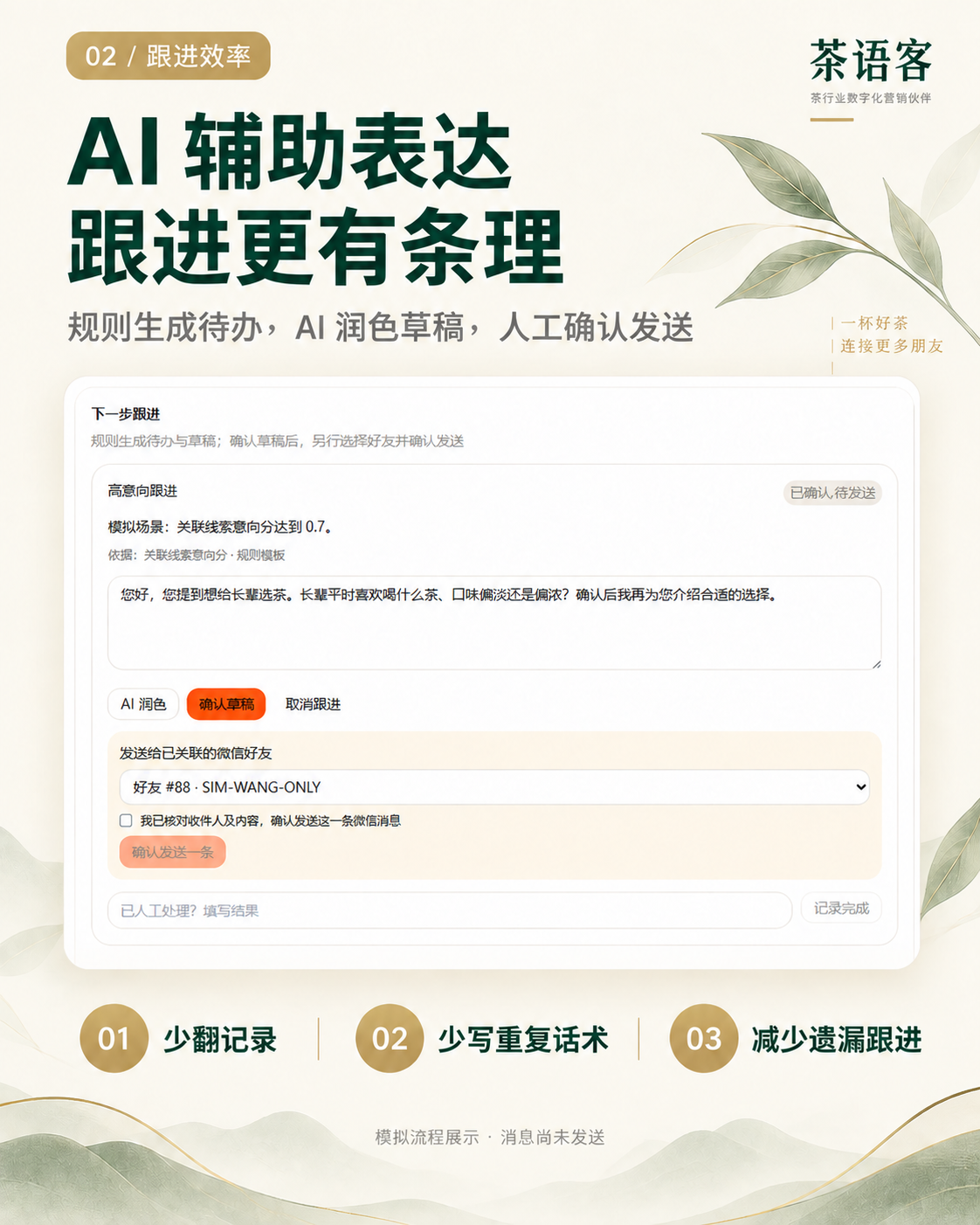 AI辅助表达:真实跟进界面的美化展示