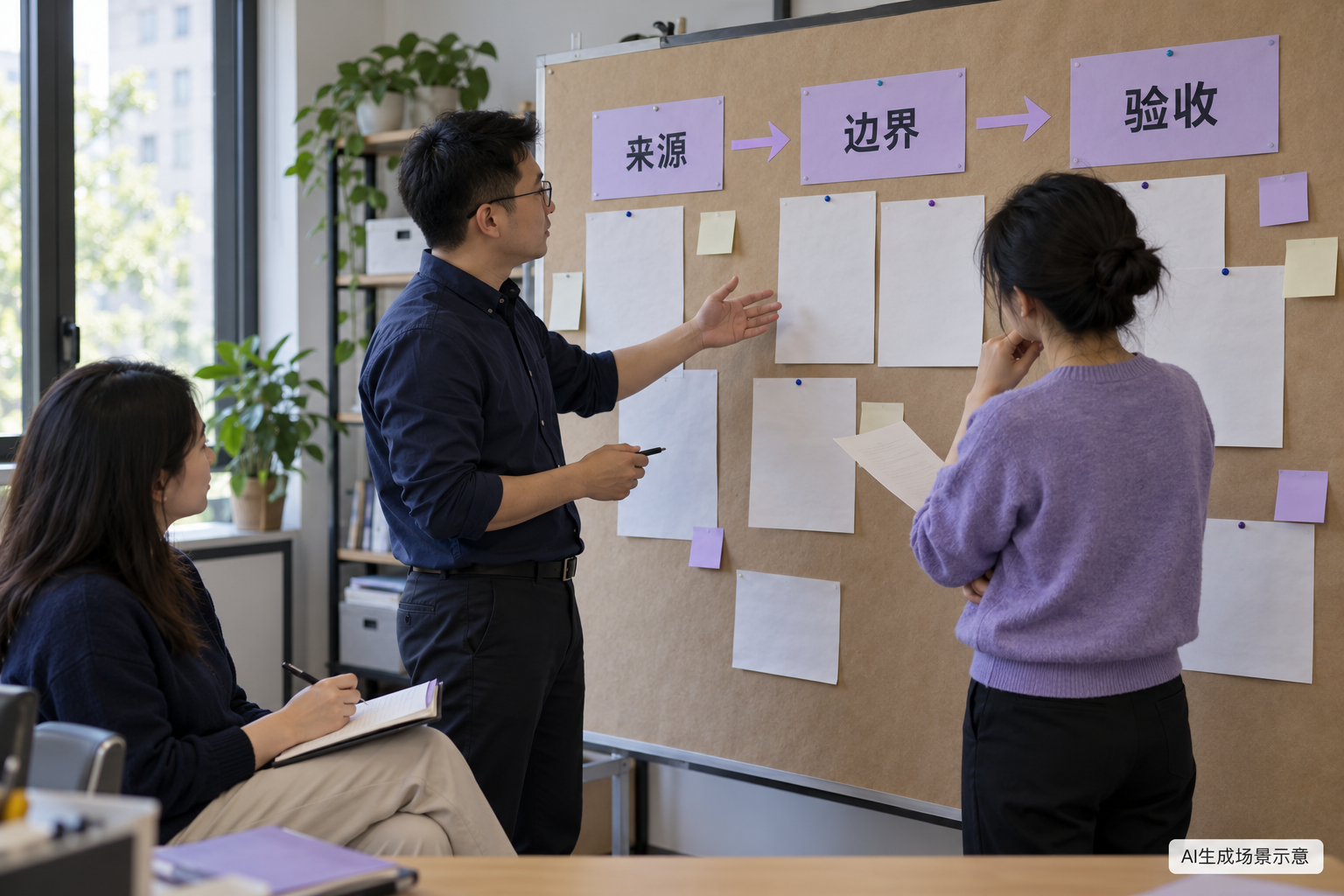 AI生成 · 企业智能体沟通场景示意,非真实客户、模型执行或产品实录。